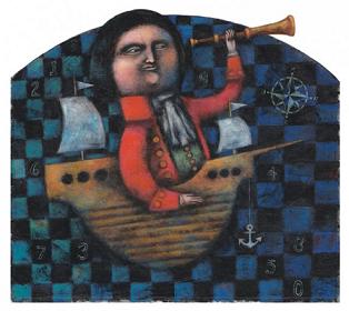 Ilustración para portada del libro Los viajes de Gulliver. Editorial Edinun