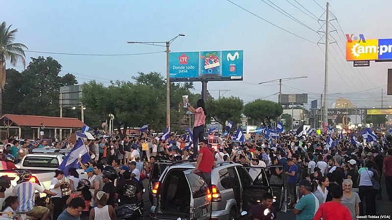 Protestas en la capital de Nicargua
