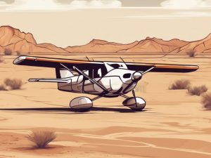 Ilustración de una avioneta en el desierto, que alude al arresto del narcotraficante Ismael "El Mayo" Zambada.