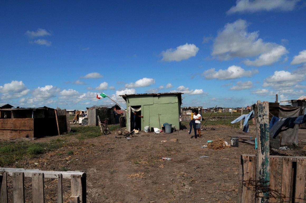 Barrio de escasos recursos en Matamoros, México.