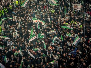 Festejos en Homs, Siria, por el primer aniversario de la caída de Bashar Al Asaad.